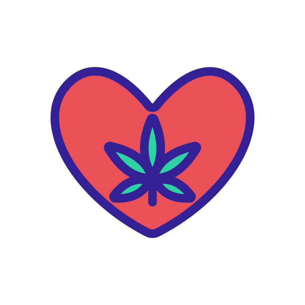 amor por el vector de icono de cannabis. ilustración de símbolo de contorno aislado