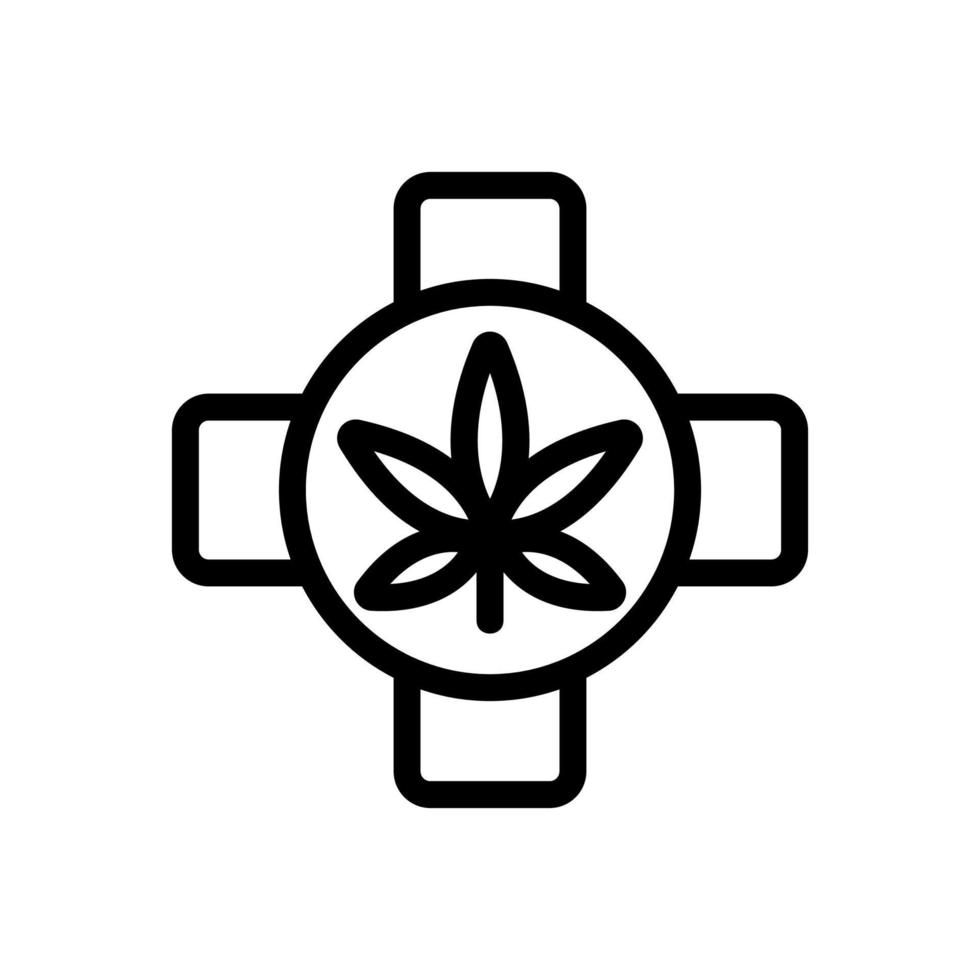 Medicinal properties of cannabis icon vector. Isolated contour symbol illustration vector