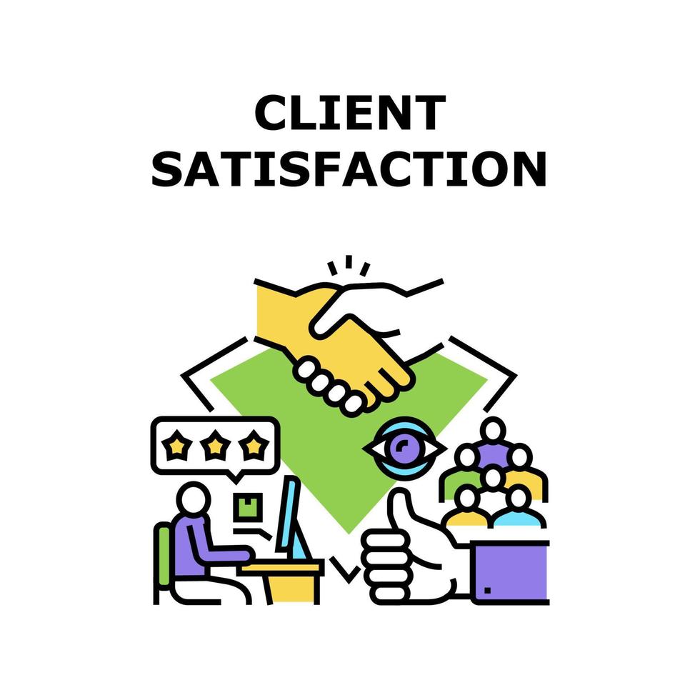 ilustración del concepto de vector de satisfacción del cliente