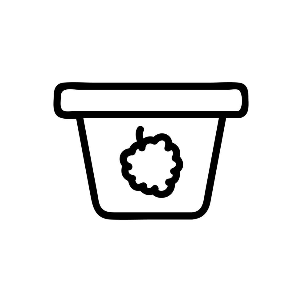 vector de icono de yogur de frambuesa. ilustración de símbolo de contorno aislado