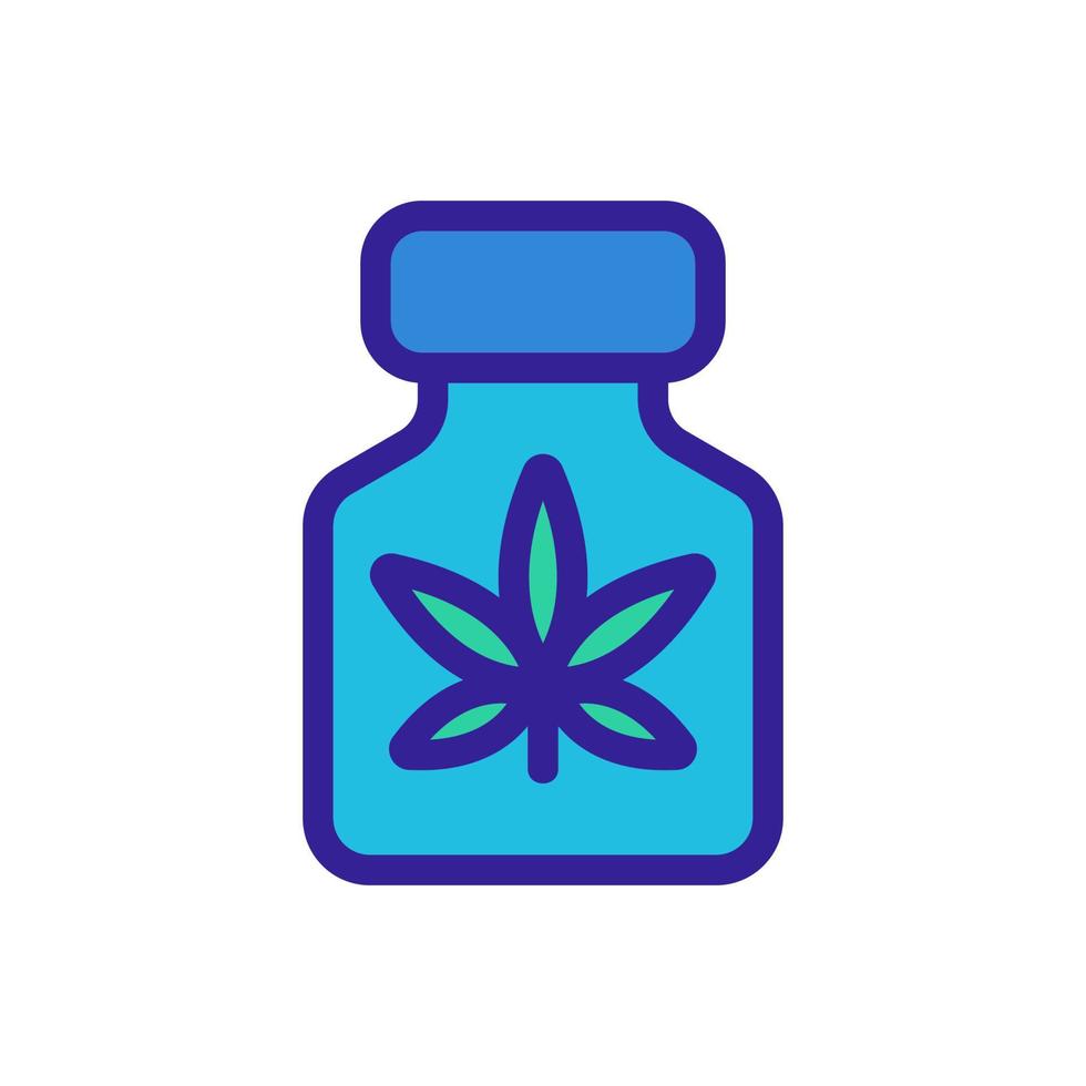 cannabis en el vector icono de embalaje. ilustración de símbolo de contorno aislado