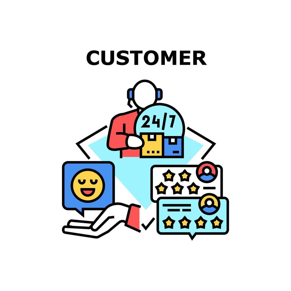 Customer Help Vector Concept Color Illustration