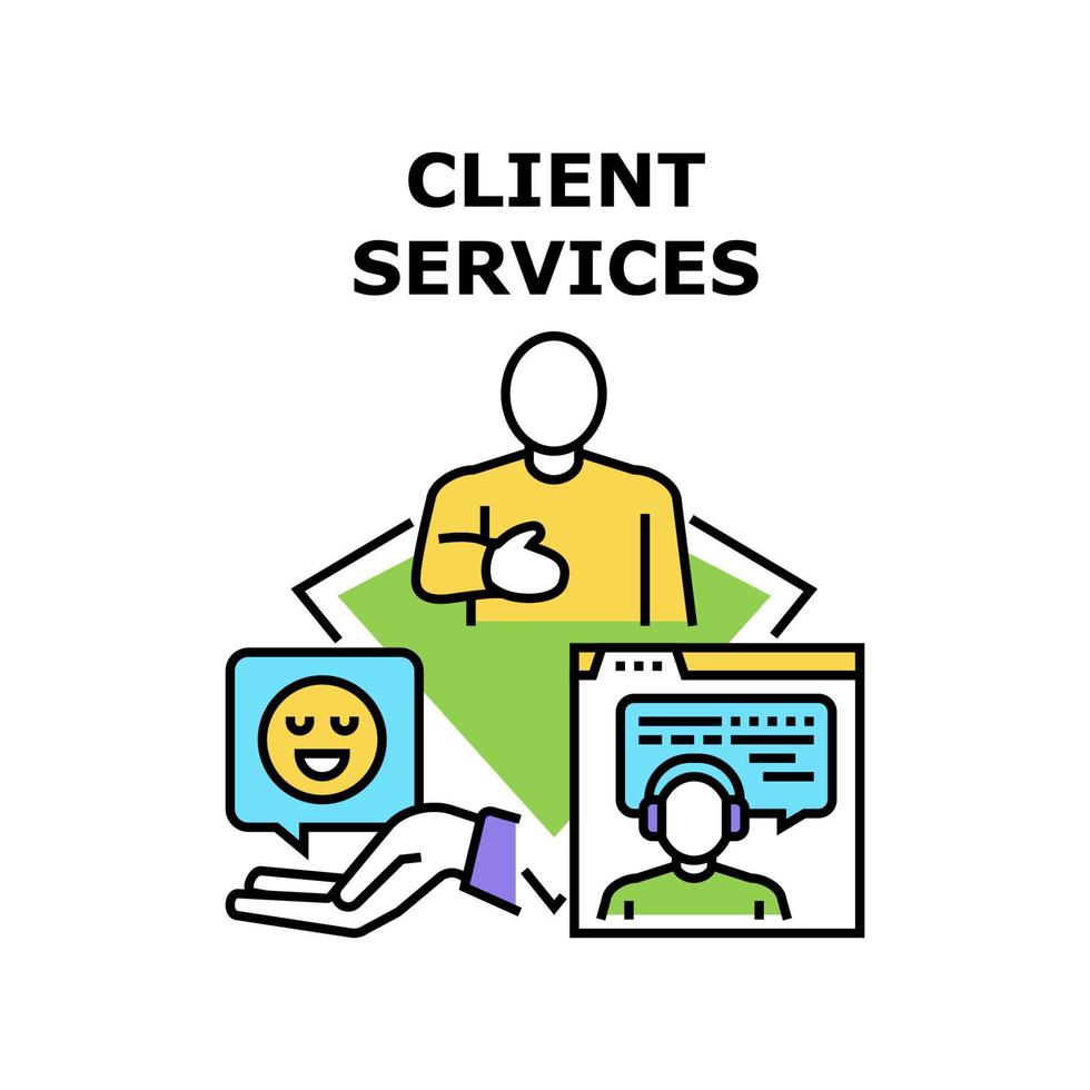 Client Services Vector Concept Color Illustration