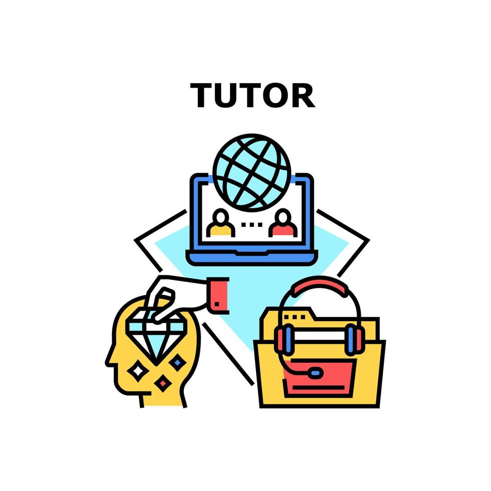 Tutor Education Vector Concept Color Illustration