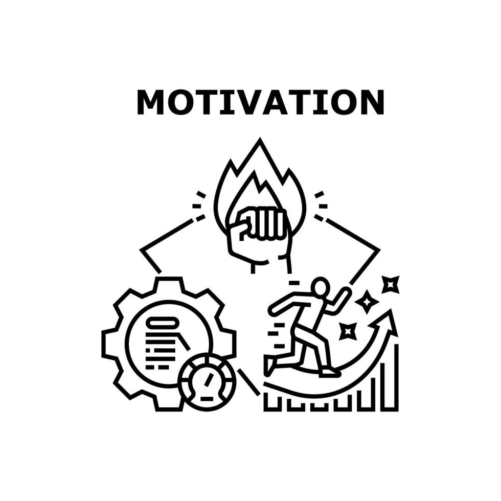 Motivation Goal Vector Concept Black Illustration