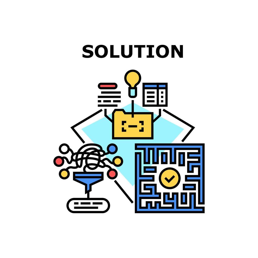 Solution Search Vector Concept Color Illustration