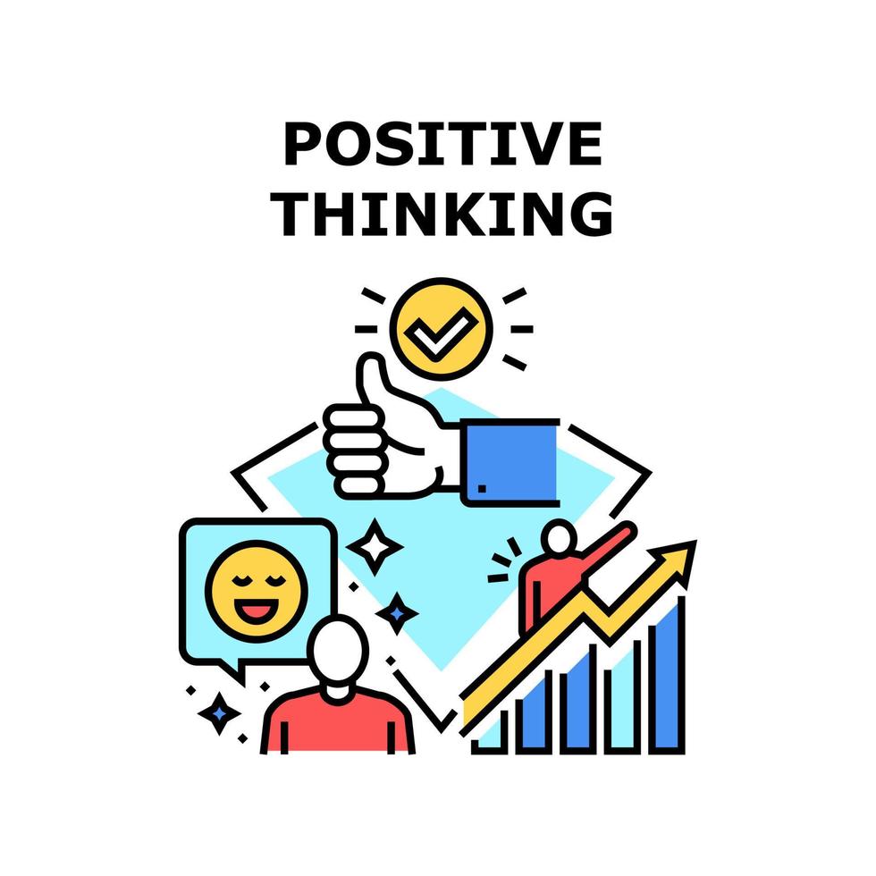 Ilustración de concepto de vector de pensamiento positivo