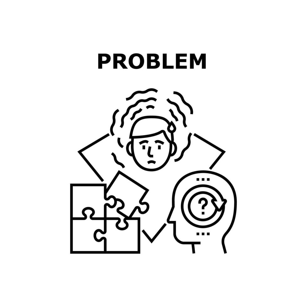 problema resolver vector concepto negro ilustración