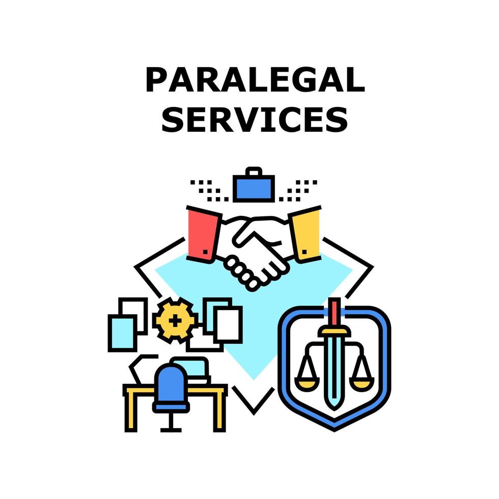 Paralegal Services Vector Concept Illustration