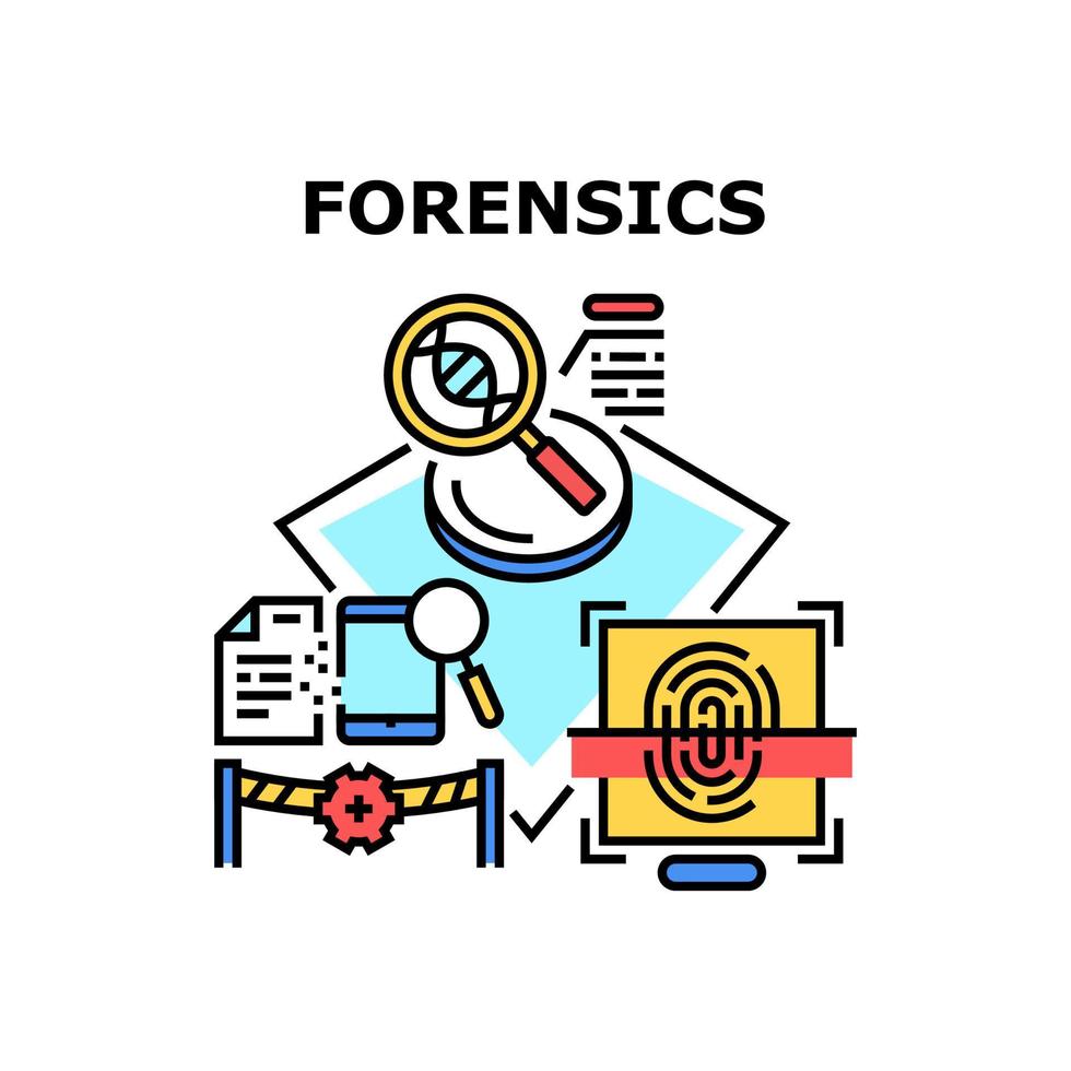 Forensics Analyzing Vector Concept Illustration