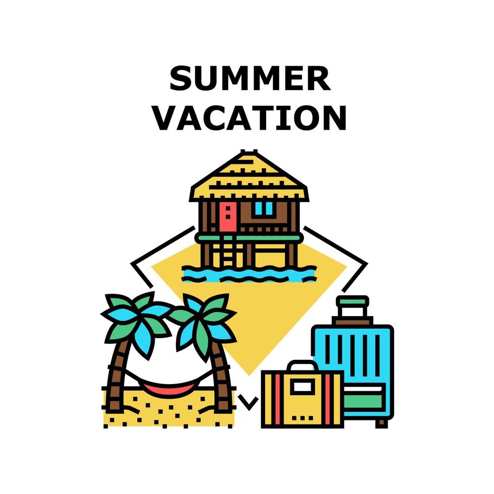 ilustración de color de concepto de vector de vacaciones de verano