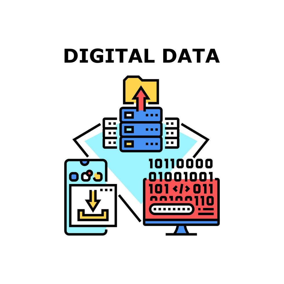 ilustración de color de concepto de vector de datos digitales