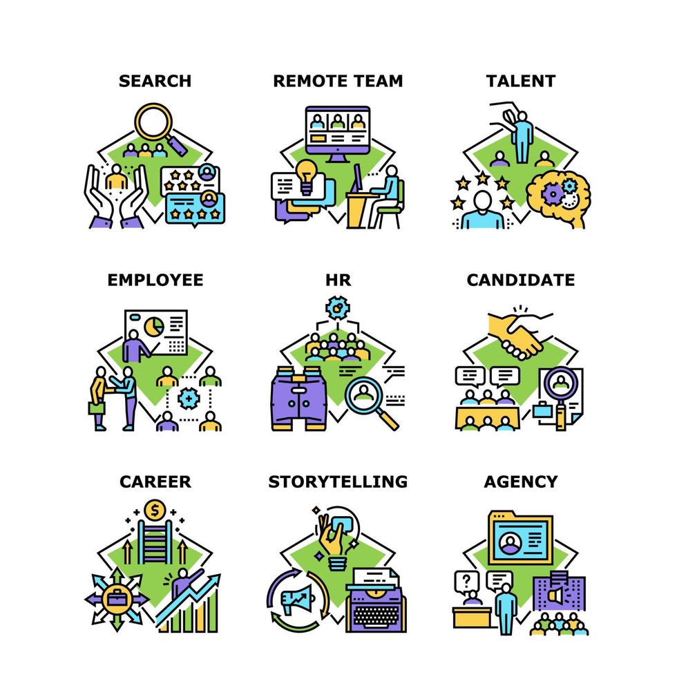 Agency Business Set Icons Vector Illustrations