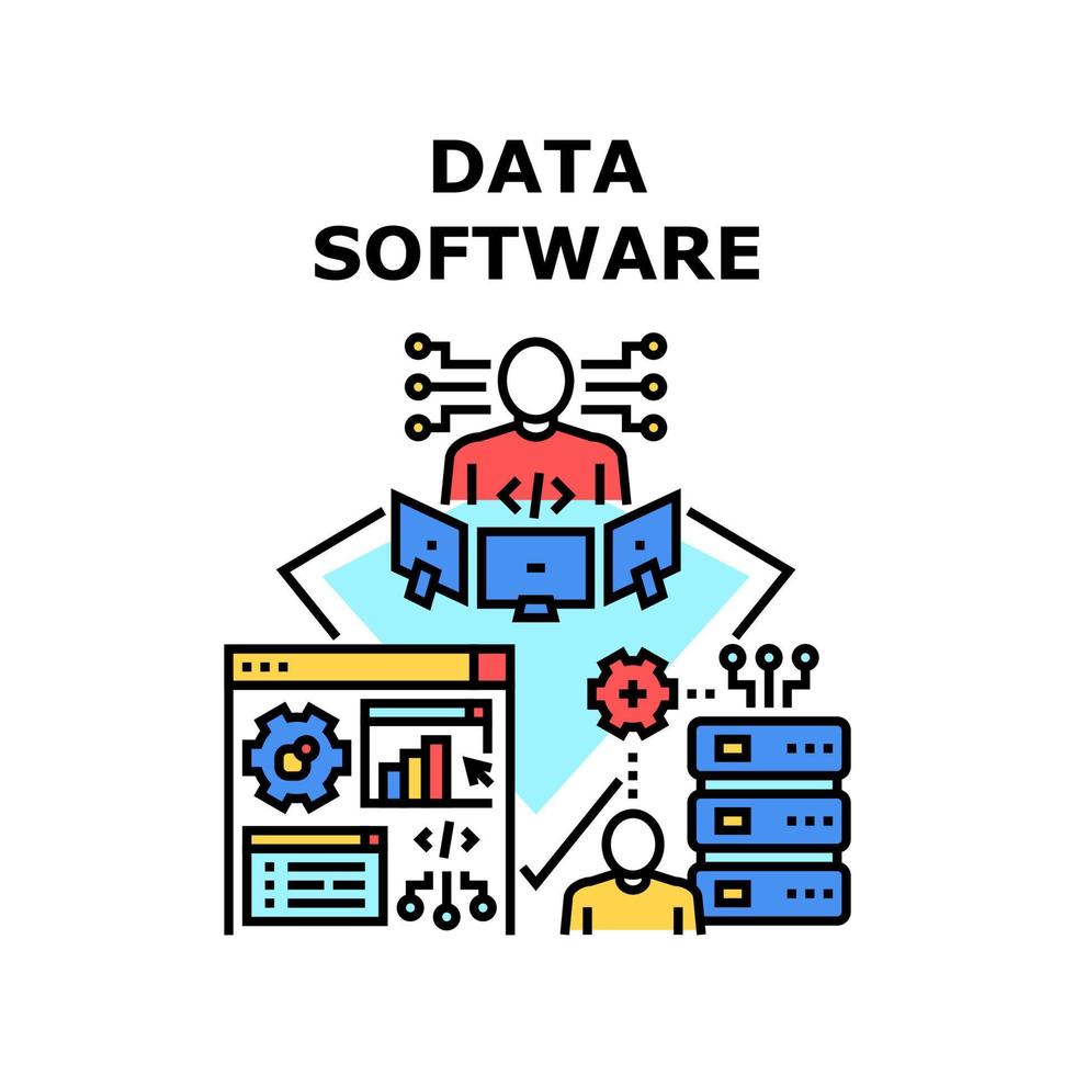 Data Software Vector Concept Color Illustration