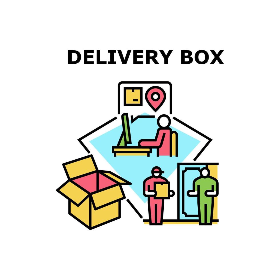 Delivery Box Vector Concept Color Illustration