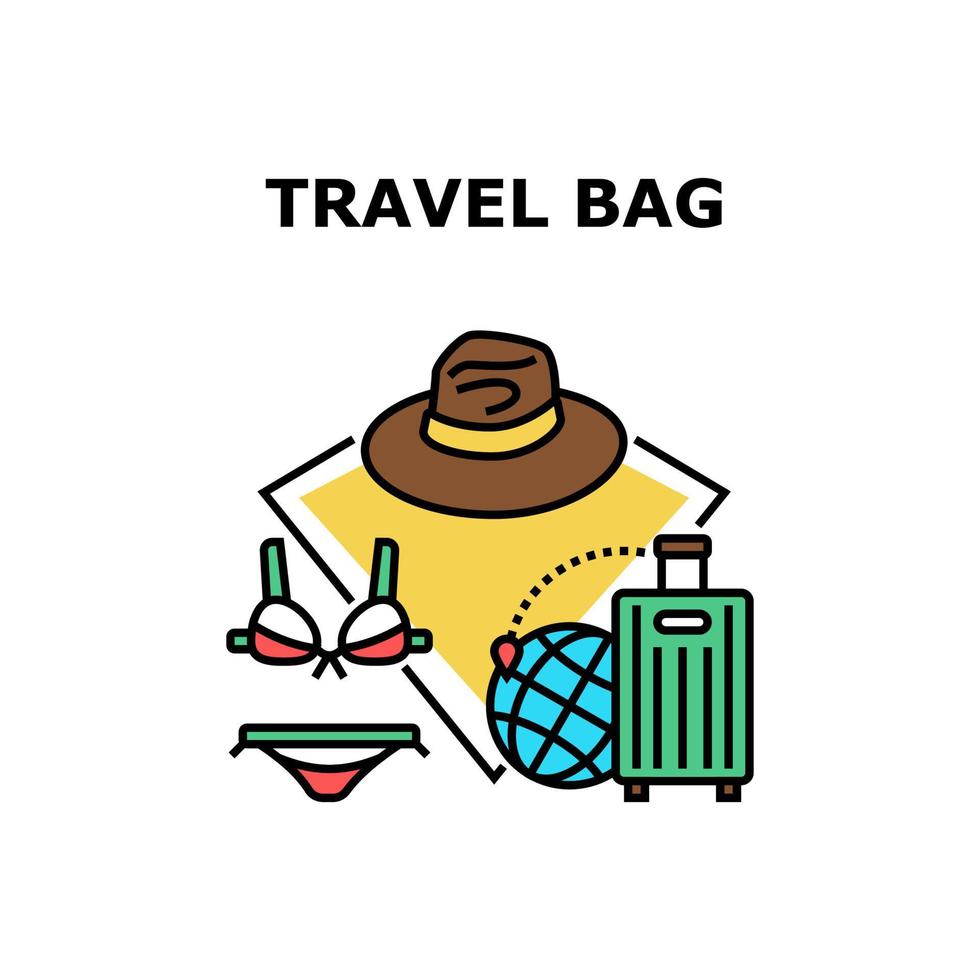 Travel Bag Luggage Vector Concept Illustration