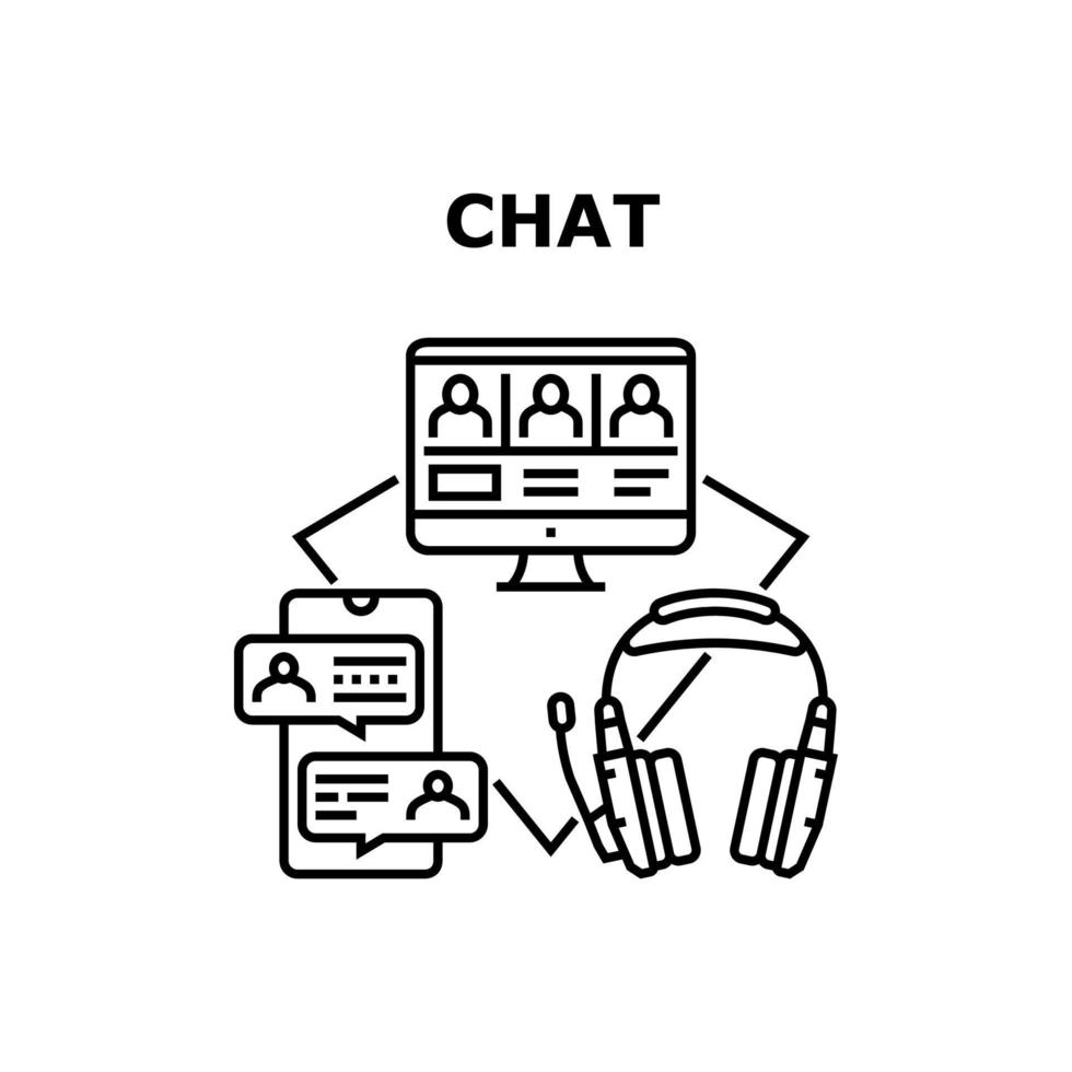 Ilustración de concepto de vector de comunicación de chat