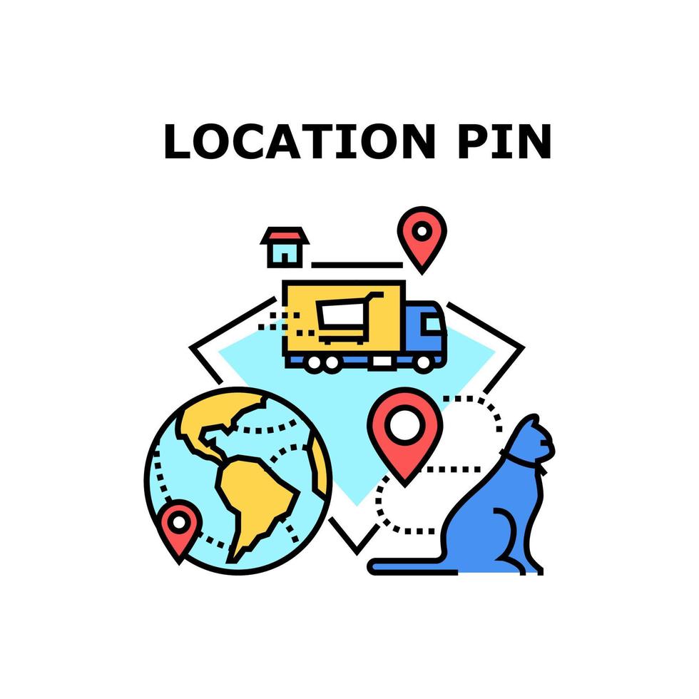 Location Pin Vector Concept Color Illustration