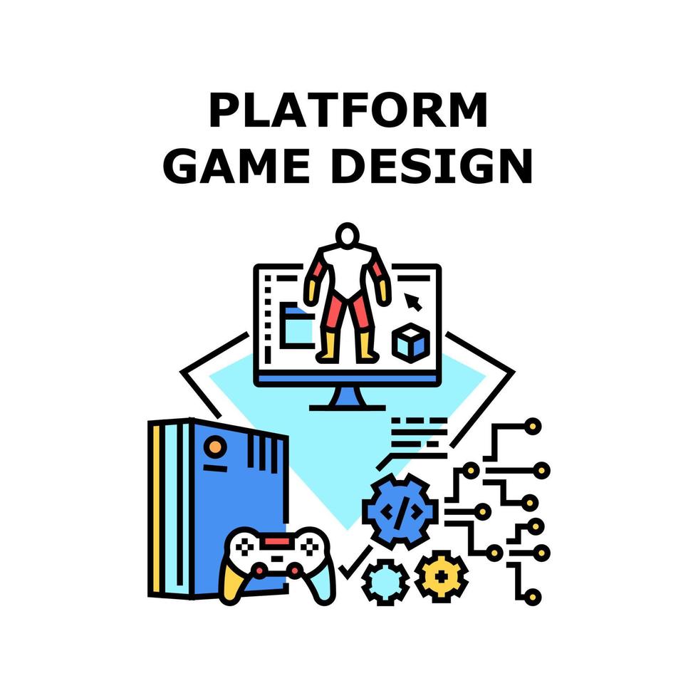 ilustración de color de vector de diseño de plataforma de juego