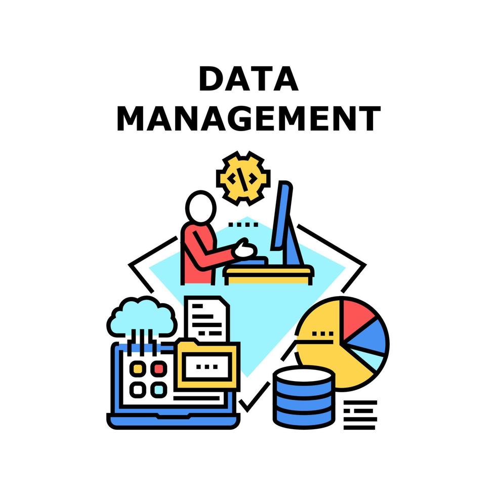 ilustración de color de concepto de vector de gestión de datos