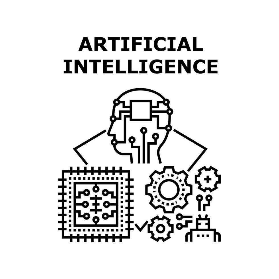 ilustración de color de concepto de vector de inteligencia artificial