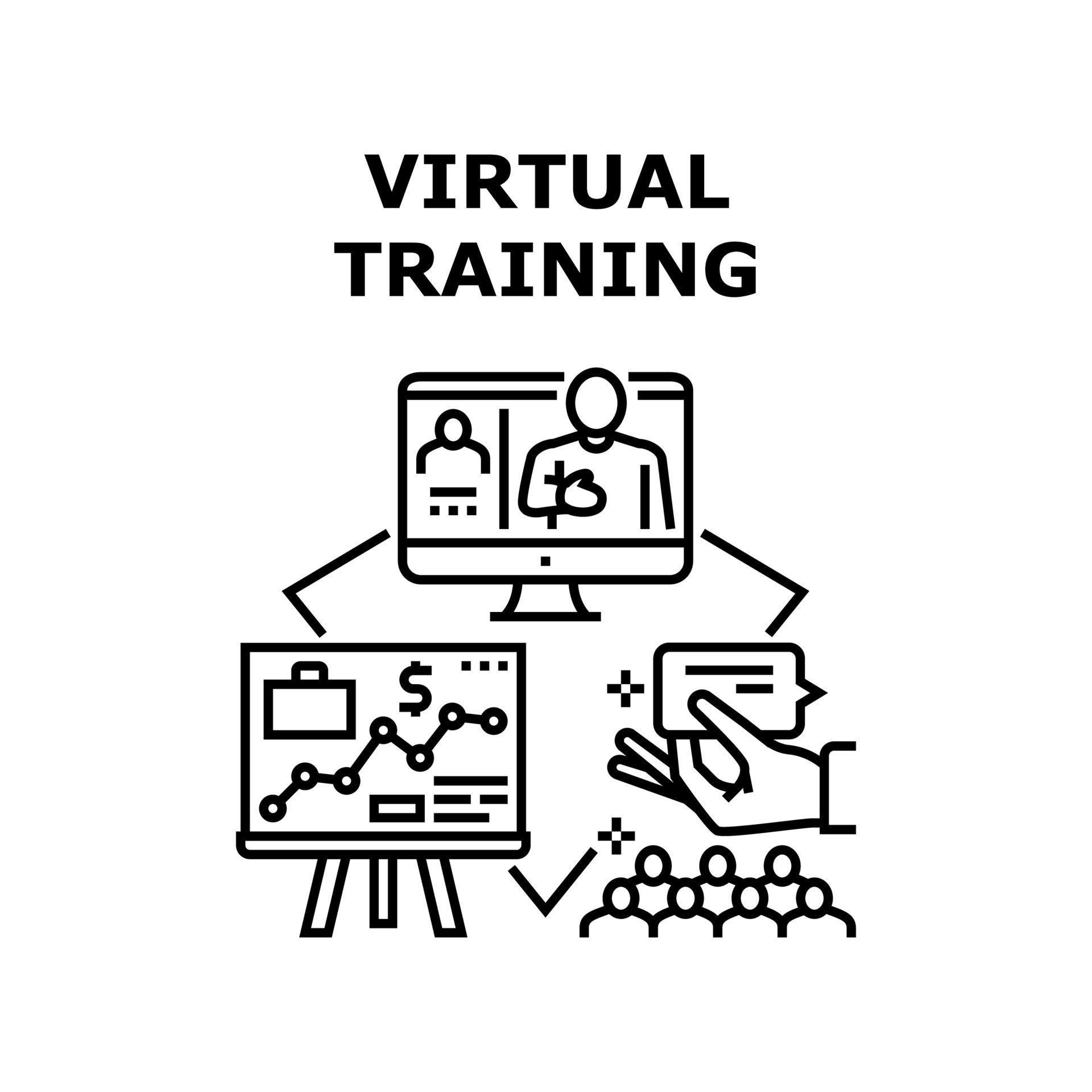 Virtual Training Vector Concept Black Illustration 9755934 Vector Art