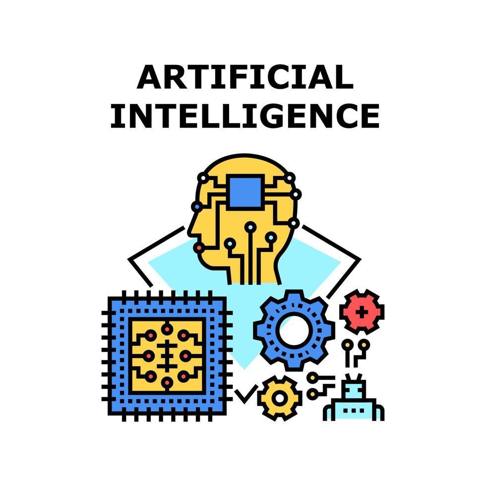 ilustración de color de concepto de vector de inteligencia artificial