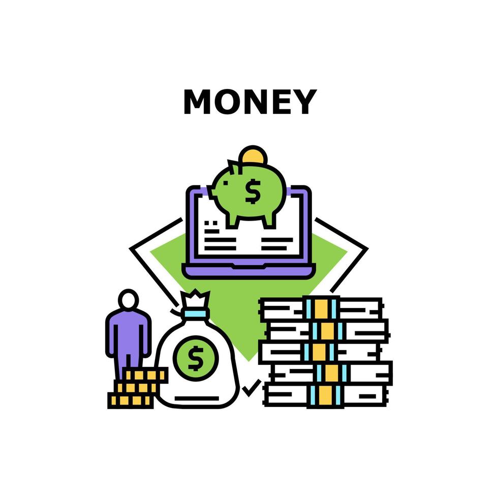 Money Wealth Vector Concept Color Illustration