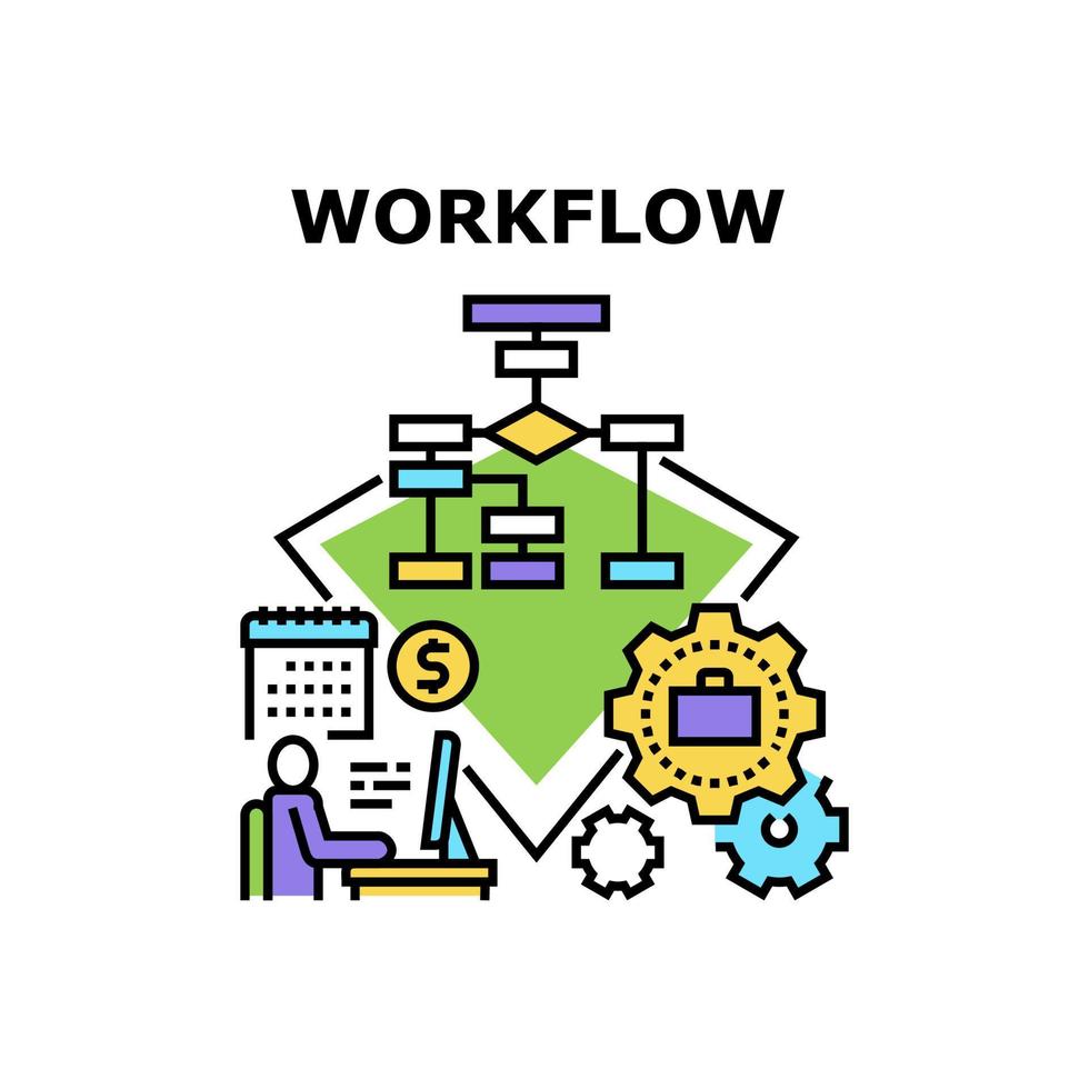 ilustración de color de concepto de vector de administrador de flujo de trabajo