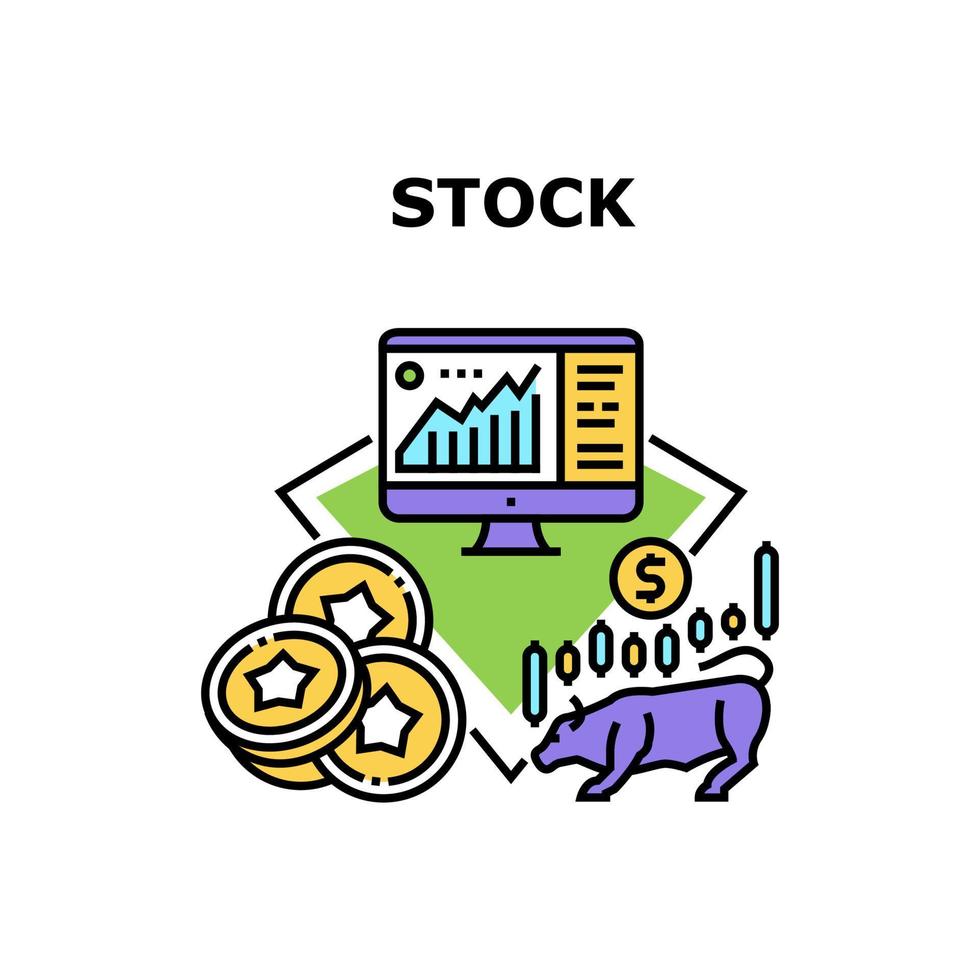 ilustración de color de concepto de vector de mercado de valores