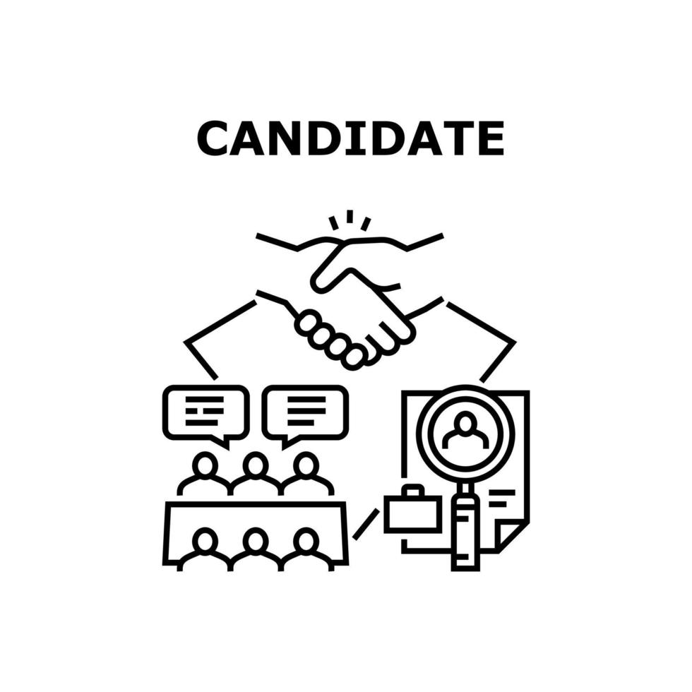 candidato cv vector concepto negro ilustración