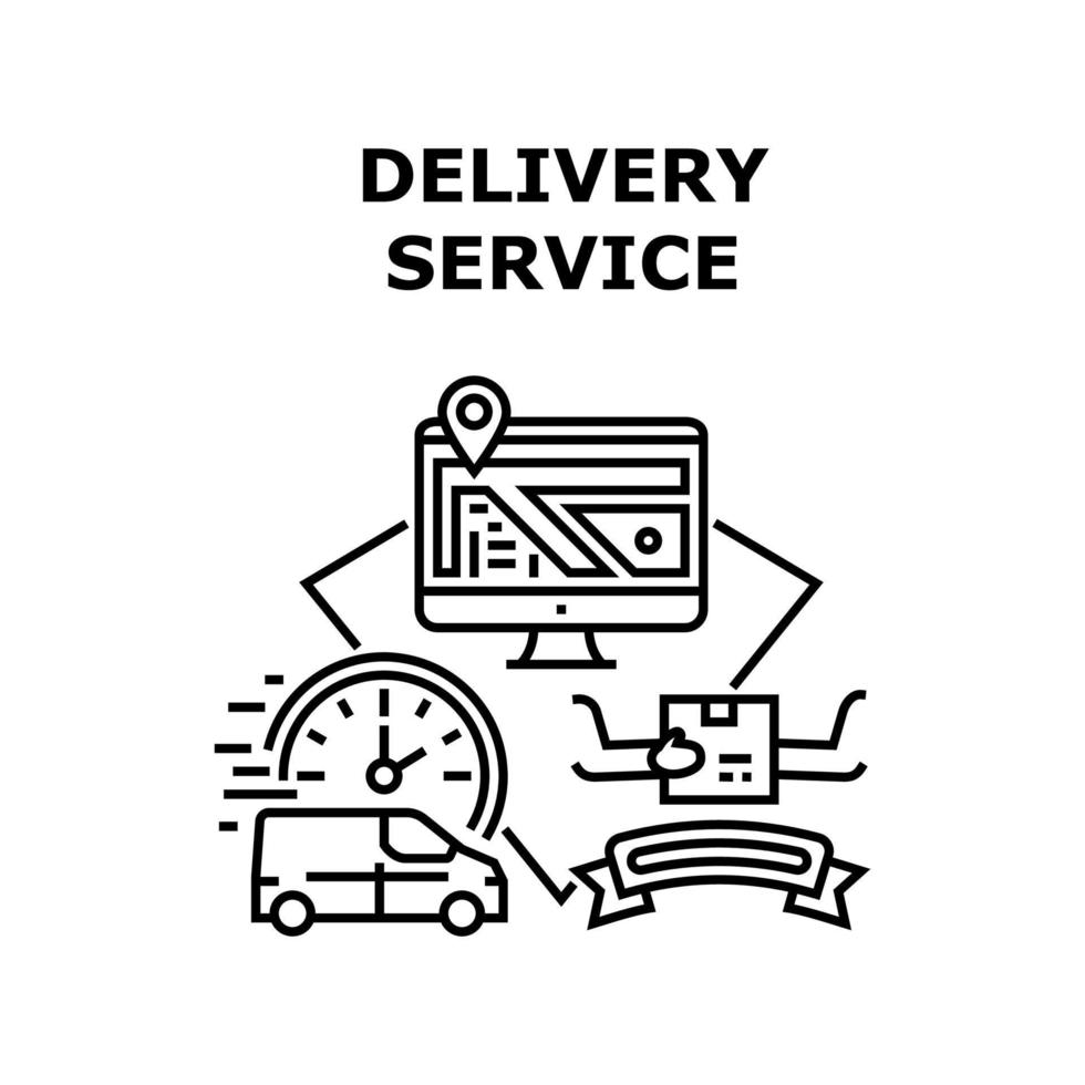 Delivery Service Vector Concept Black Illustration