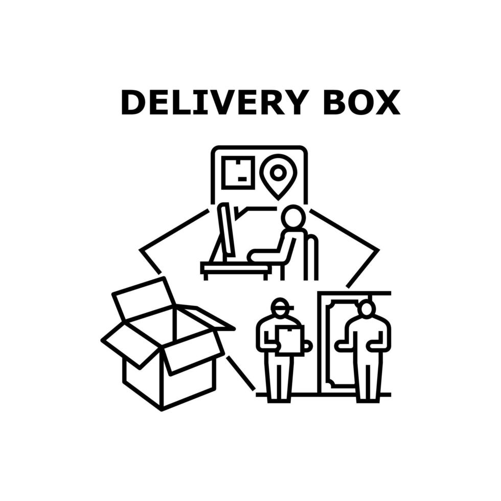 Delivery Box Vector Concept Black Illustration