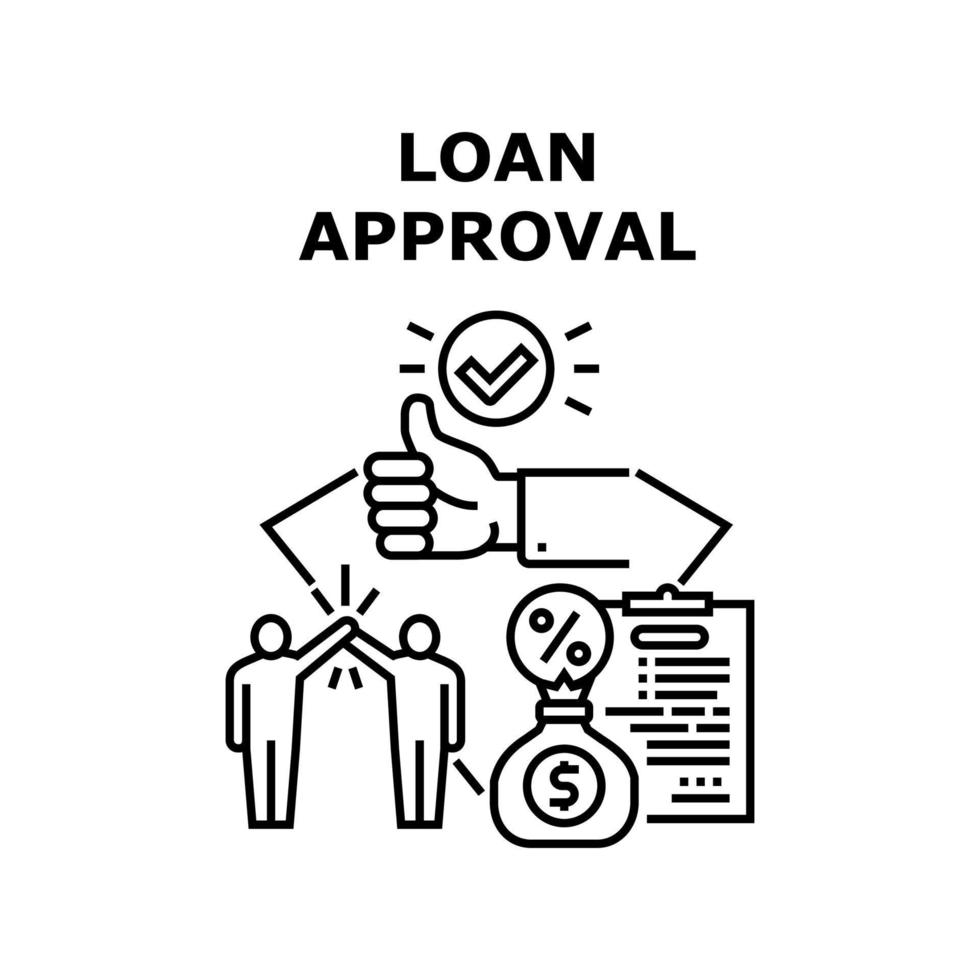 Loan Approval Vector Concept Black Illustration