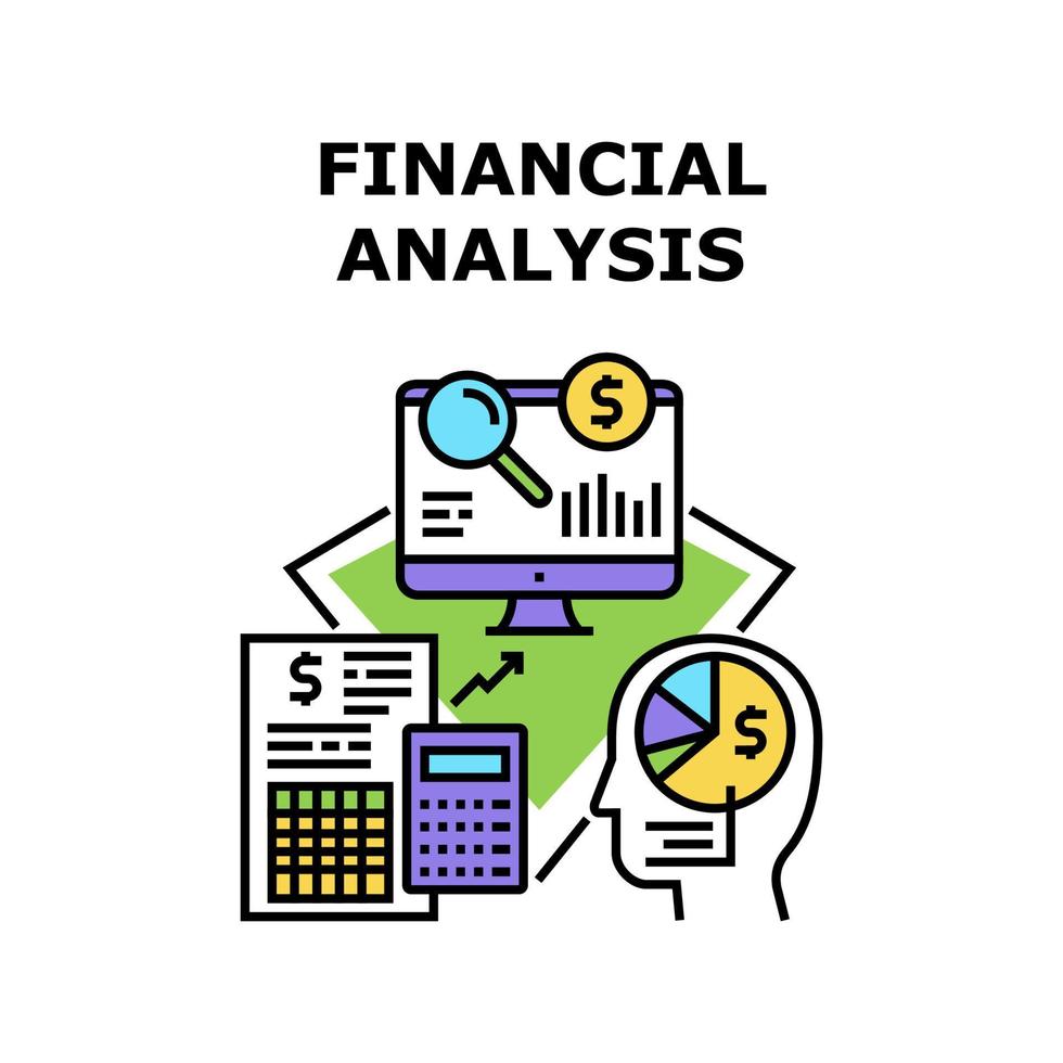 Ilustración de concepto de vector de análisis financiero
