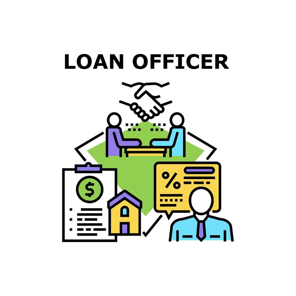 Loan Officer Vector Concept Color Illustration