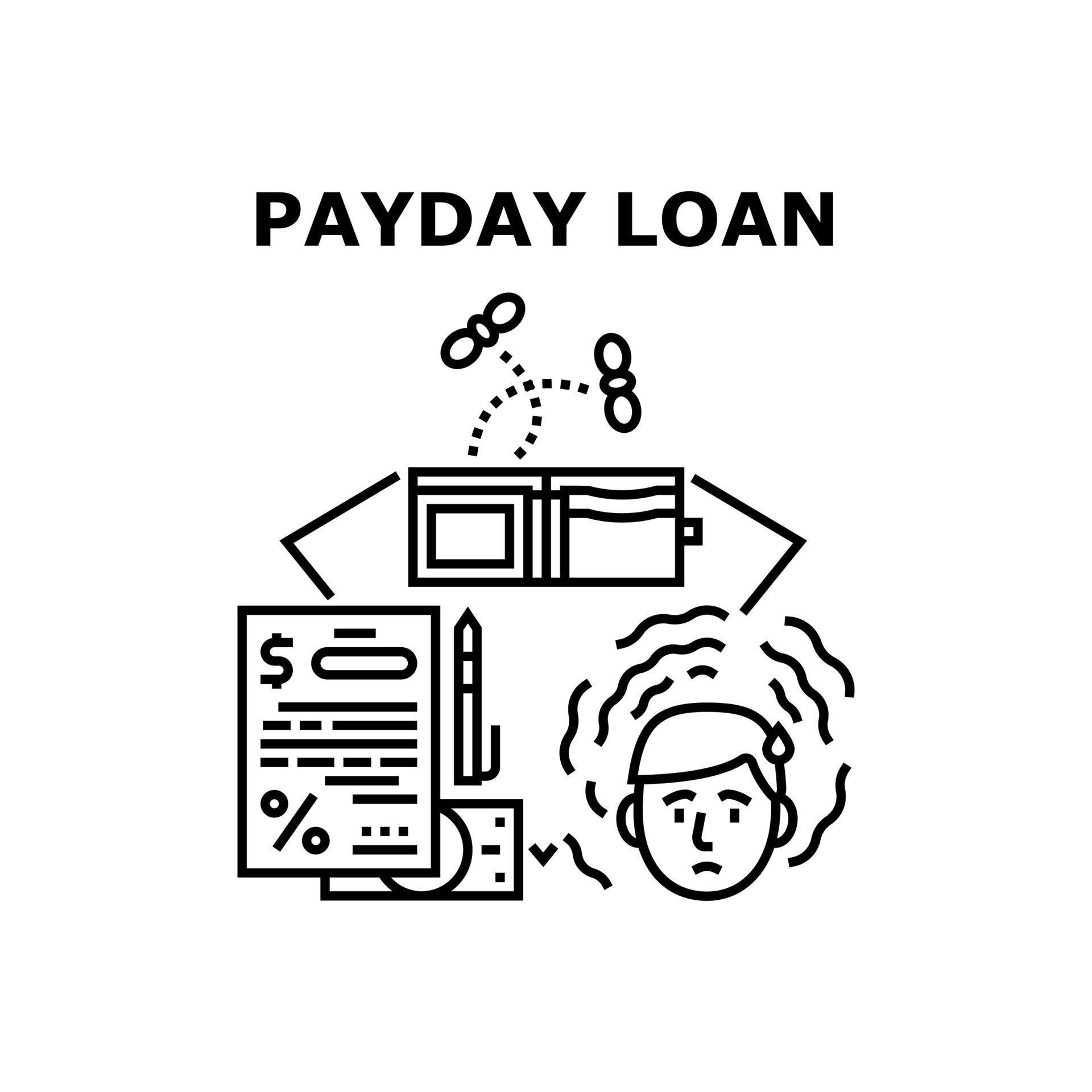 Payday Loan Vector Concept Black Illustration 9756016 Vector Art at