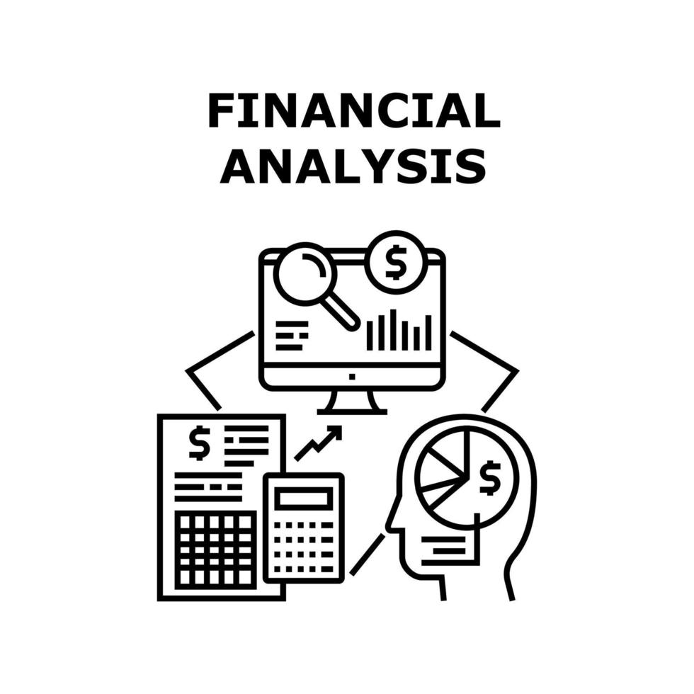 Ilustración de concepto de vector de análisis financiero