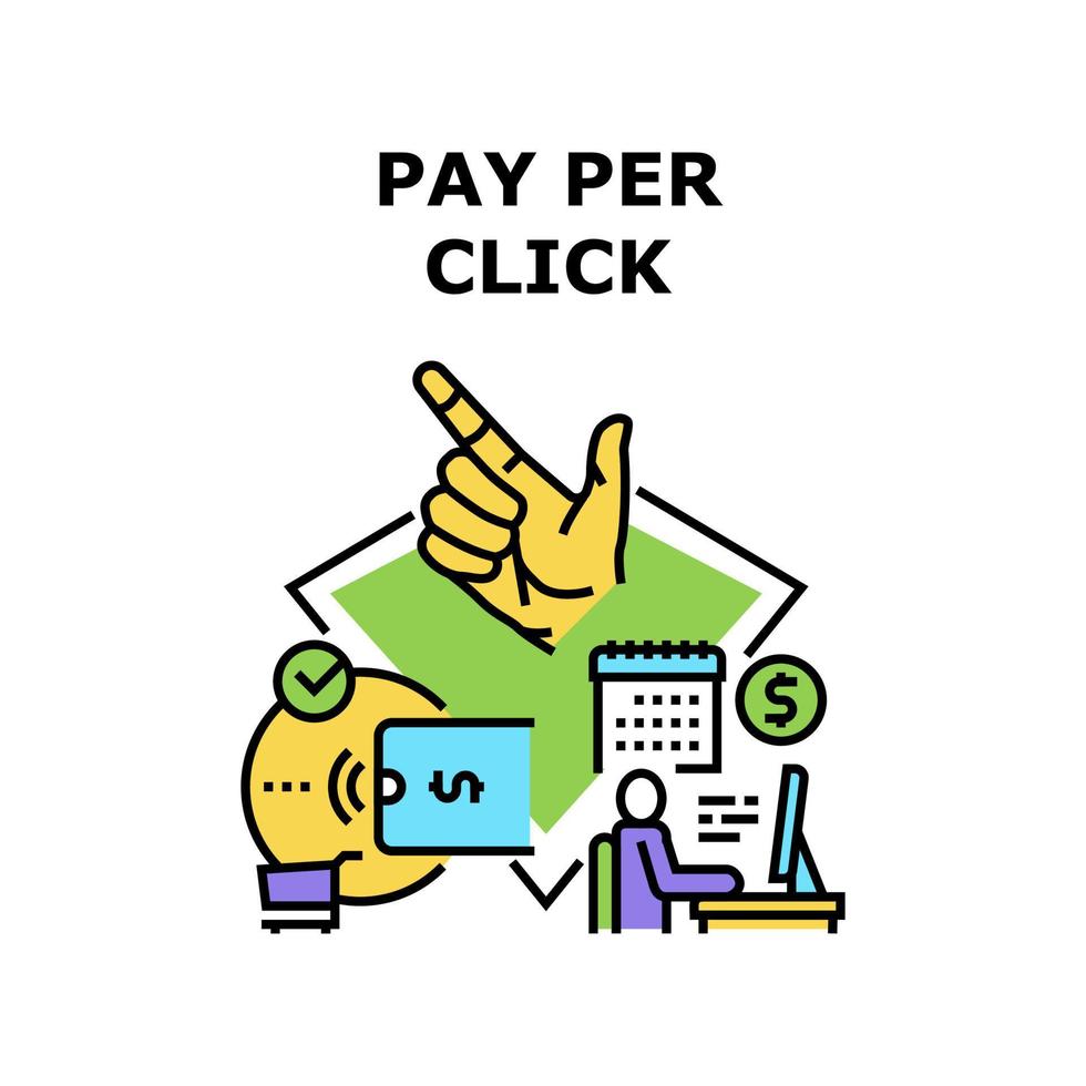 Pay Per Click Vector Concept Color Illustration