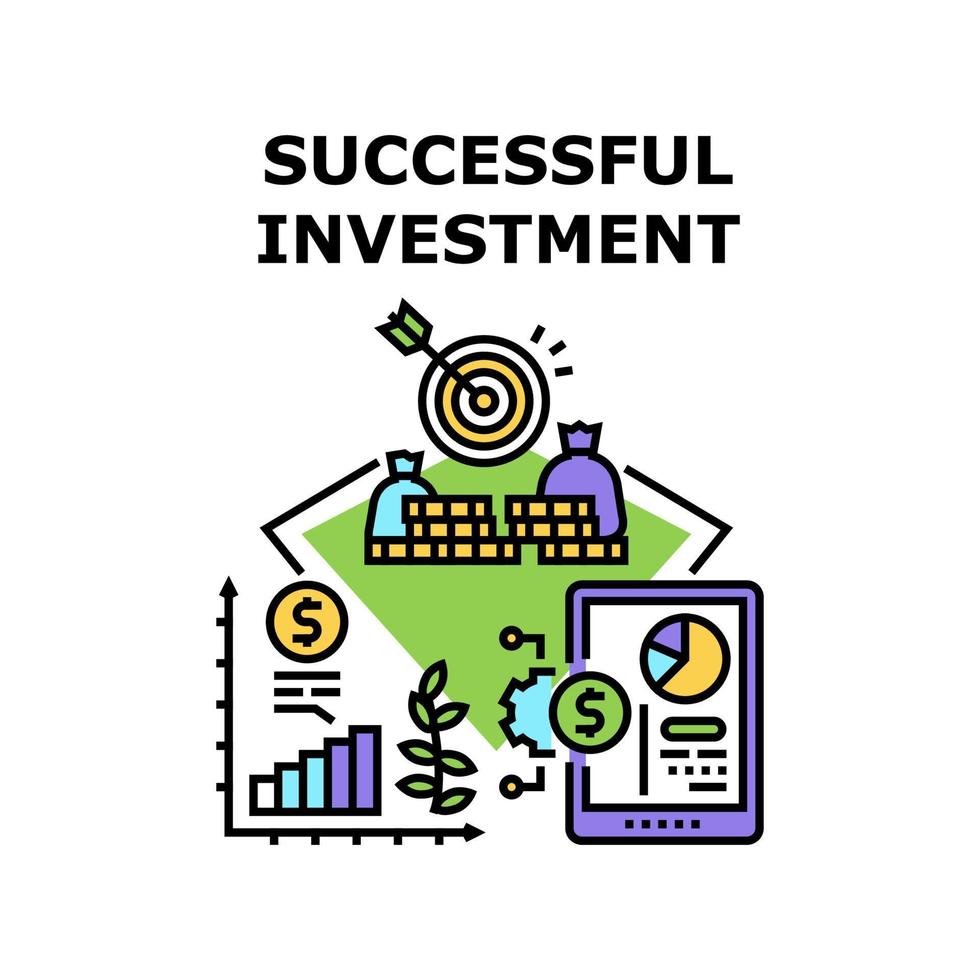 ilustración de concepto de vector de inversión exitosa
