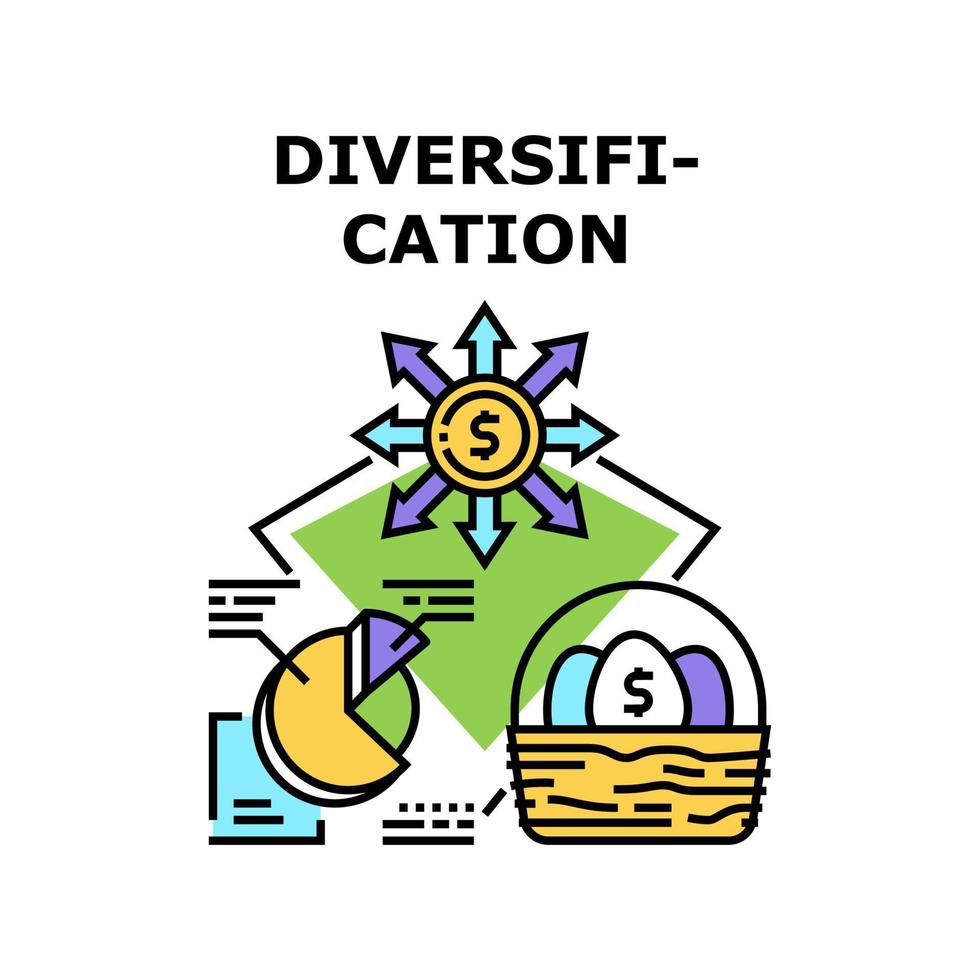 ilustración de color de concepto de vector de diversificación