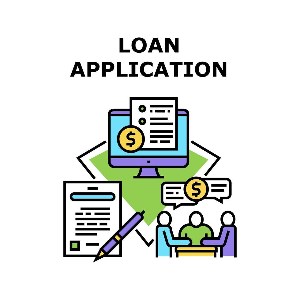 ilustración de color de concepto de vector de solicitud de préstamo