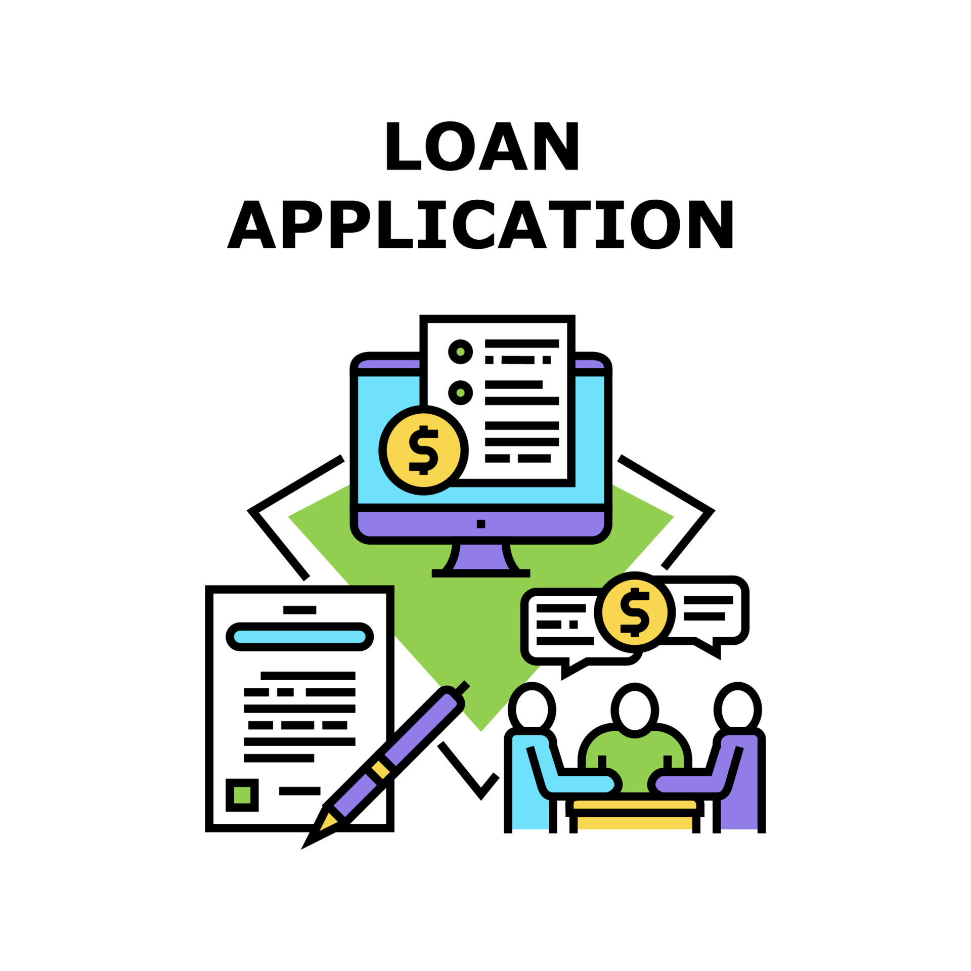 Loan Application Vector Concept Color Illustration 9756031 Vector Art