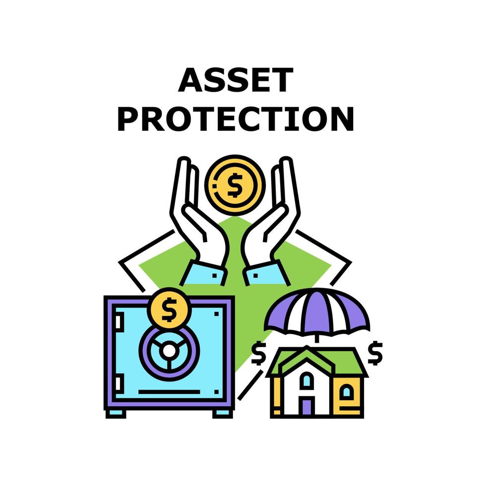 Asset Protection Vector Concept Color Illustration