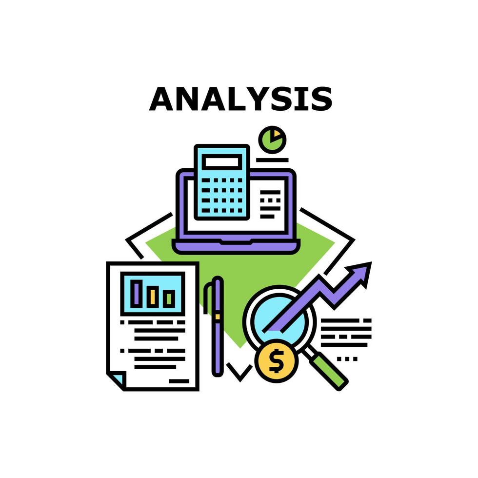 Analysis Report Vector Concept Color Illustration