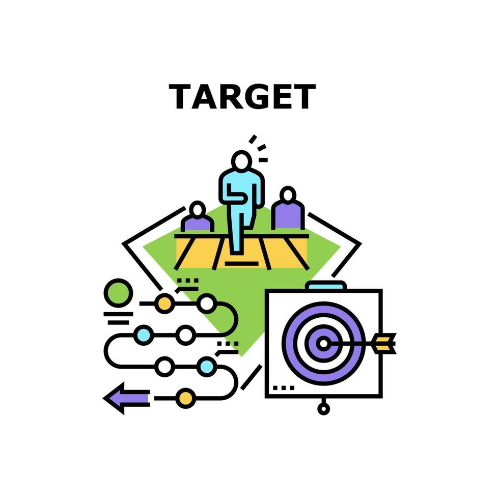 Target Business Vector Concept Color Illustration