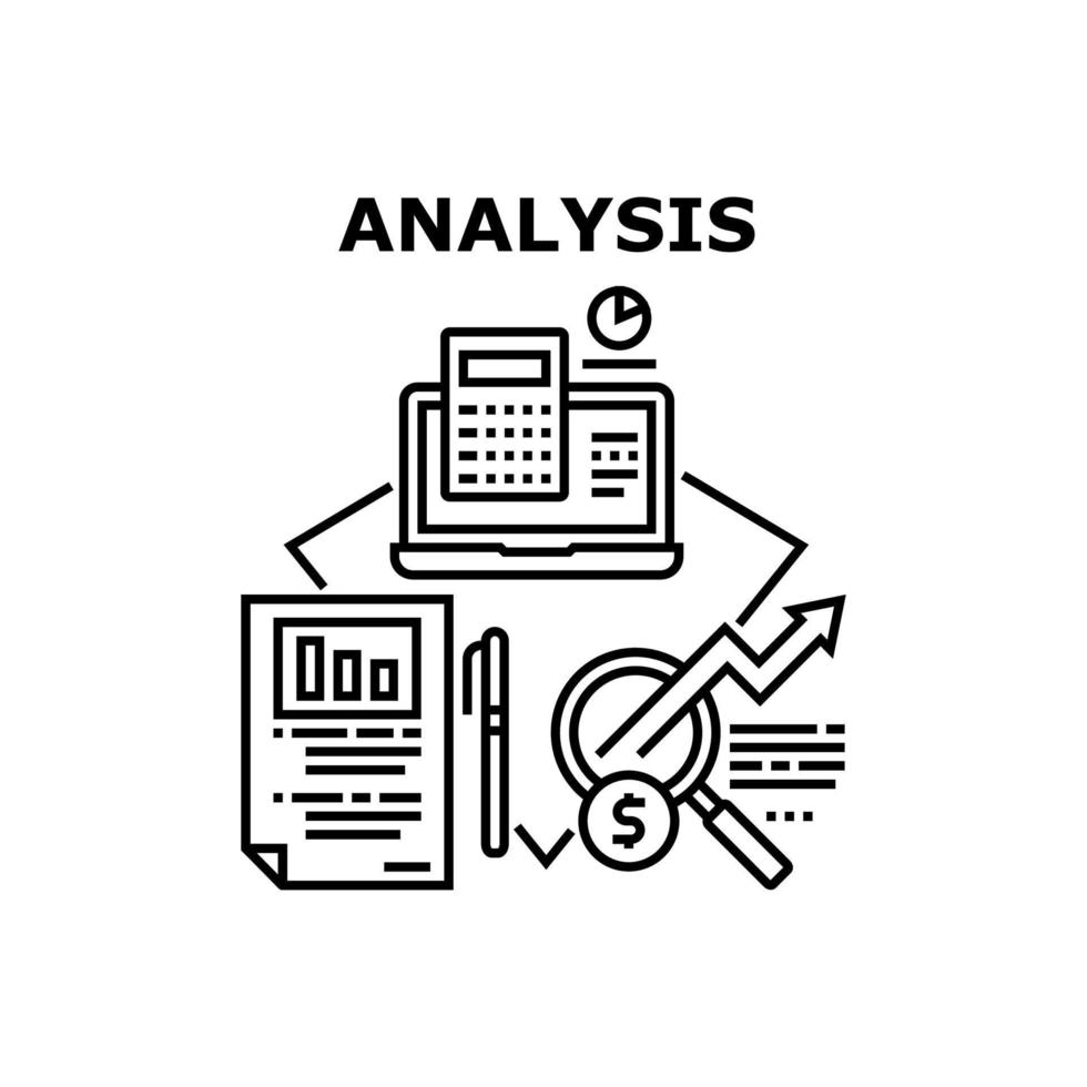 Analysis Report Vector Concept Black Illustration