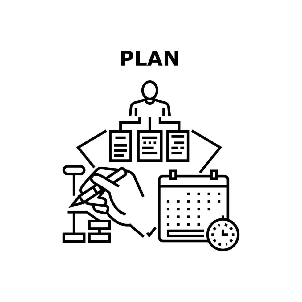 Plan Development Vector Concept Black Illustration