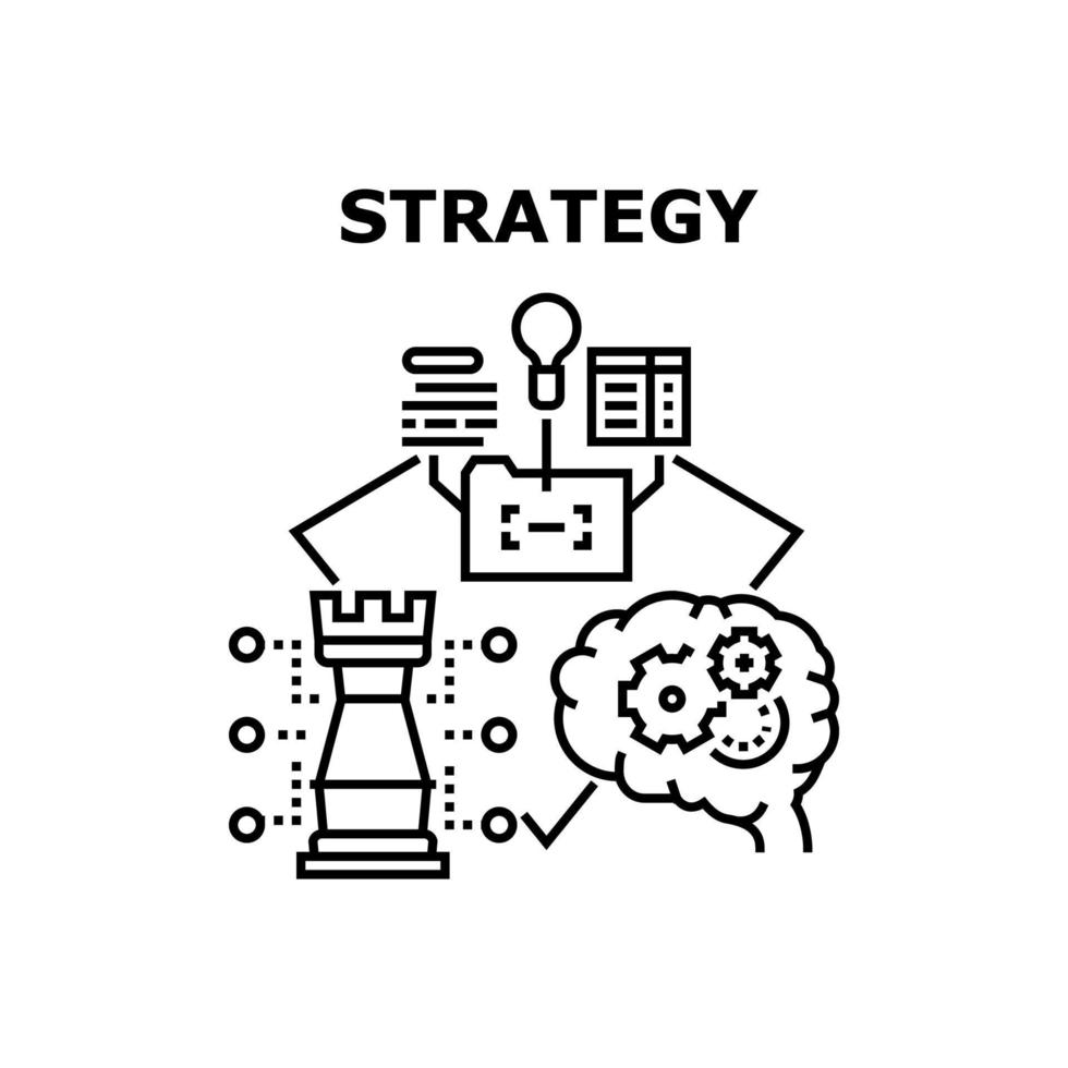 Strategy Plan Vector Concept Black Illustration