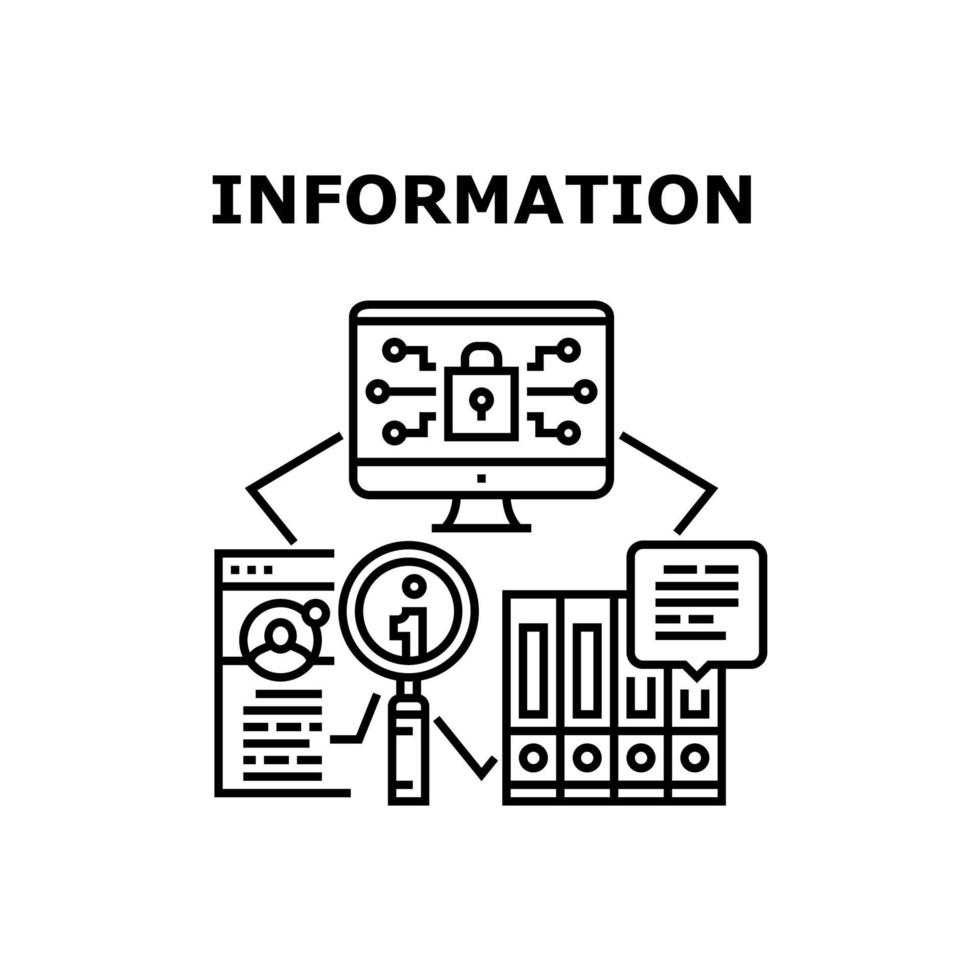 Information Vector Concept Black Illustration